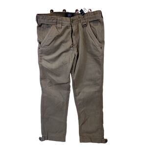 BORN FLY Men's Green Flat Front Cargo Pants Size 32 Button Cuffs Welcome Jungle